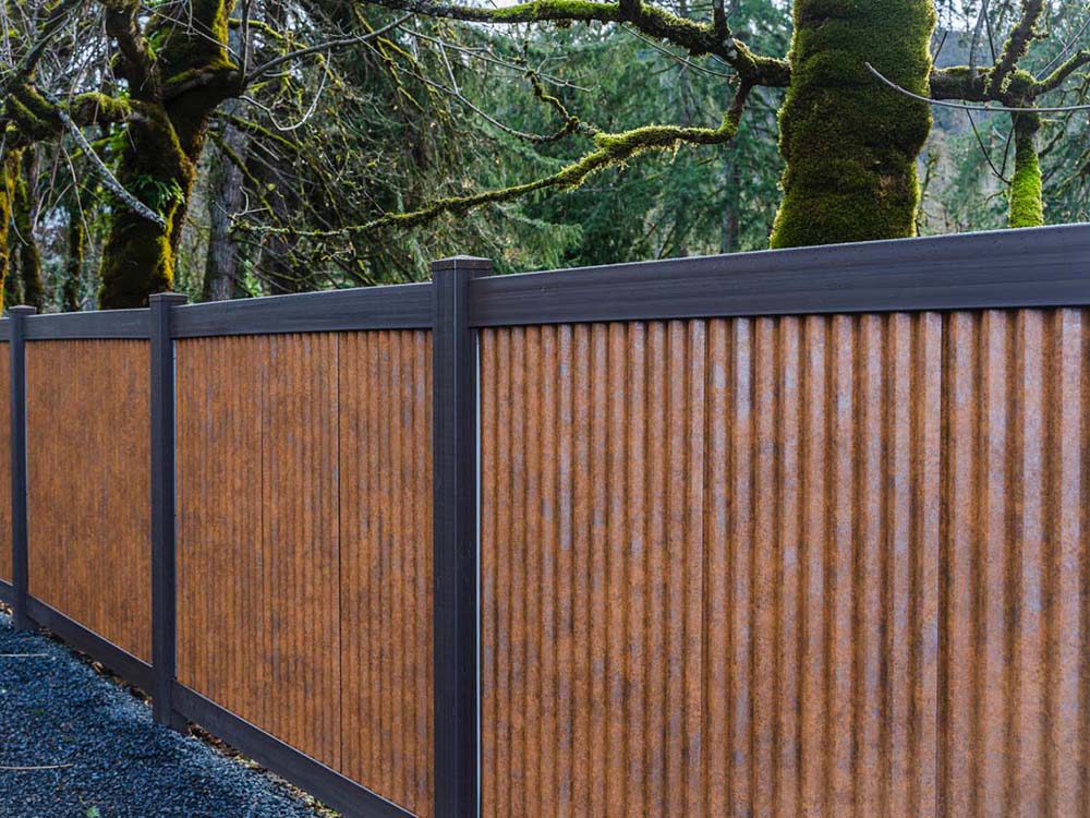 Okanagan Valley Corrugated Metal Fence